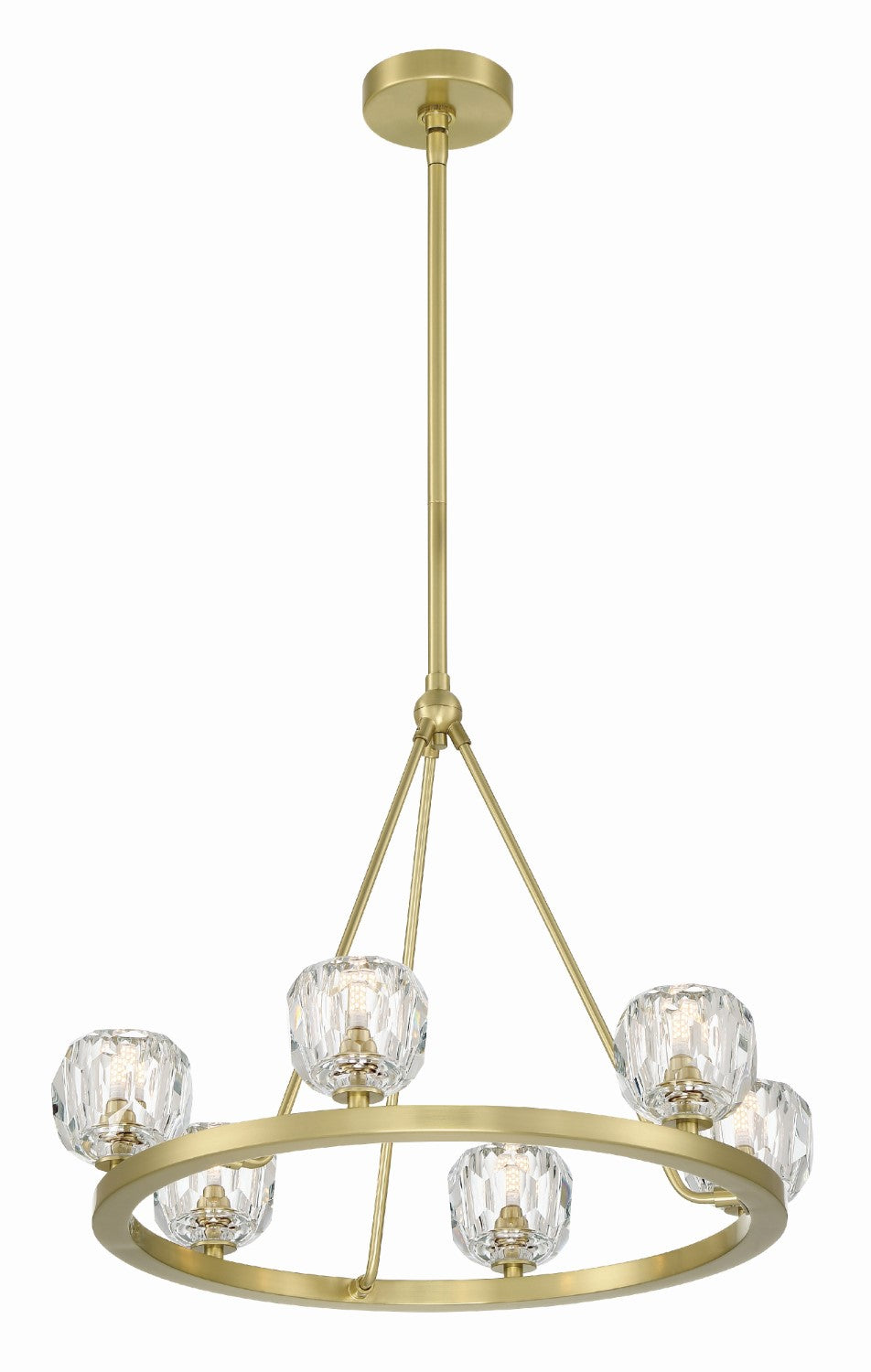 Crystorama ARA-10264-SB Aragon 6 Light Chandelier - Soft Brass