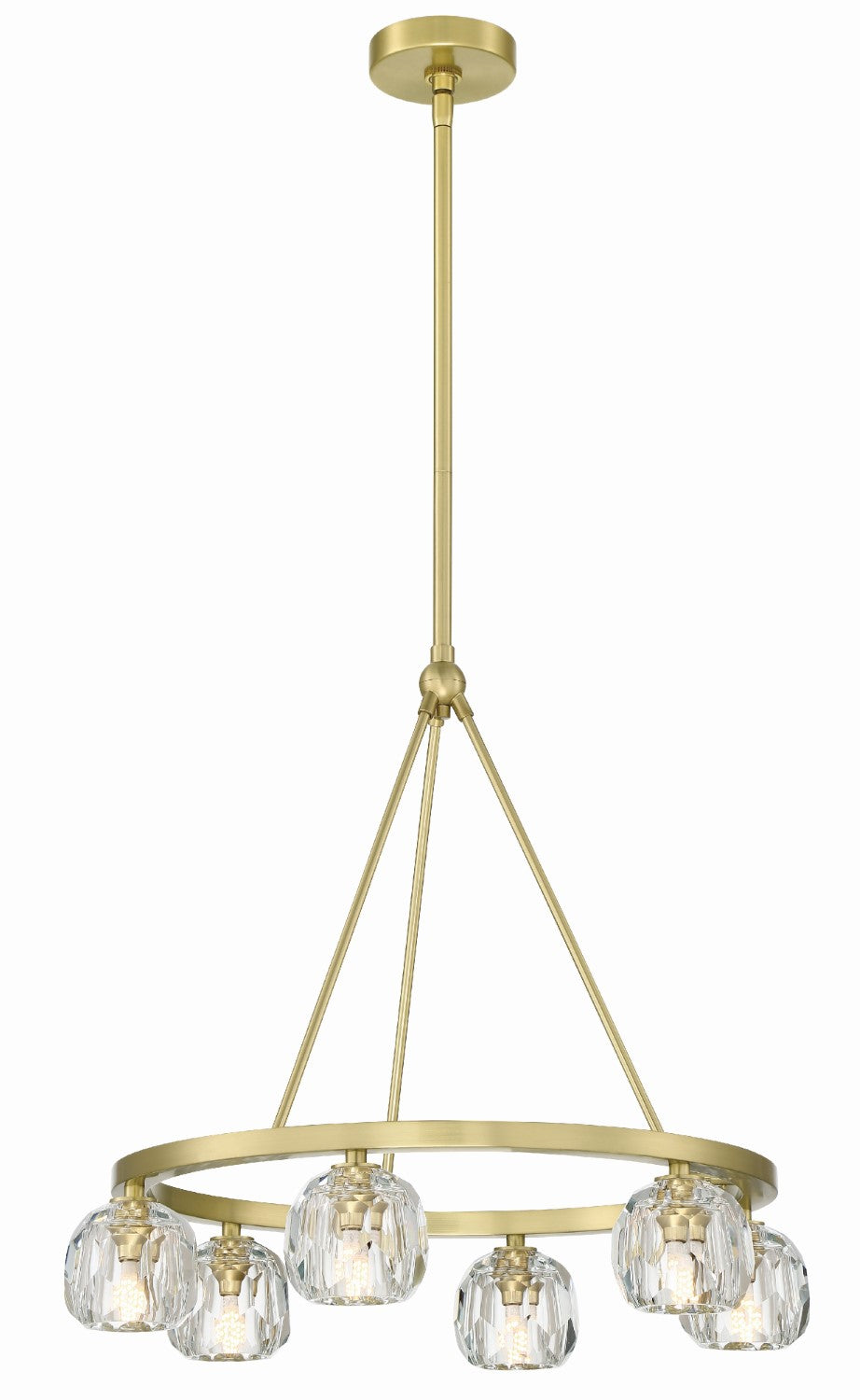 Crystorama ARA-10264-SB Aragon 6 Light Chandelier - Soft Brass