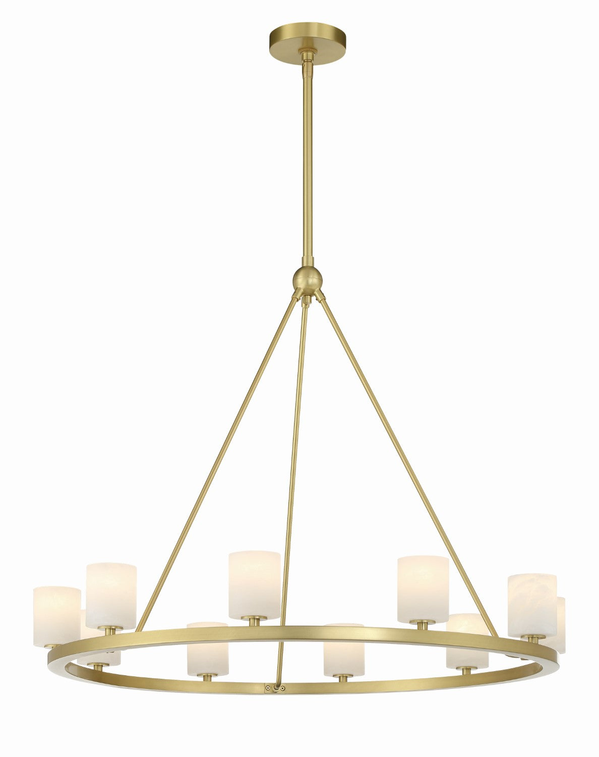Crystorama ARA-10265-SB-ST Aragon 10 Light Chandelier - Soft Brass