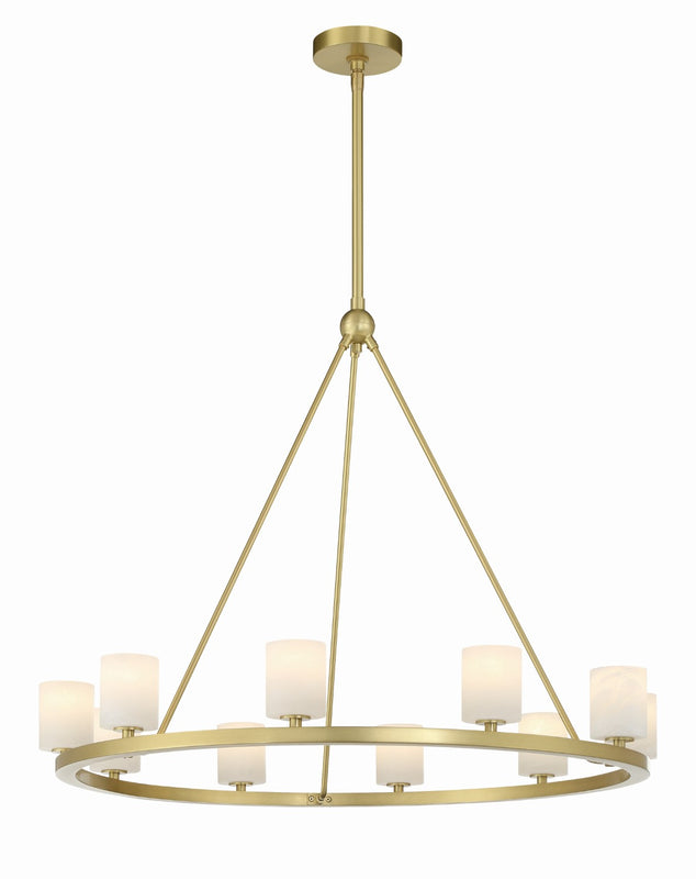 Crystorama ARA-10265-SB-ST Aragon 10 Light Chandelier - Soft Brass