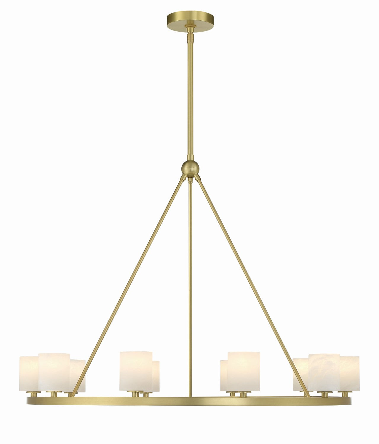 Crystorama ARA-10265-SB-ST Aragon 10 Light Chandelier - Soft Brass