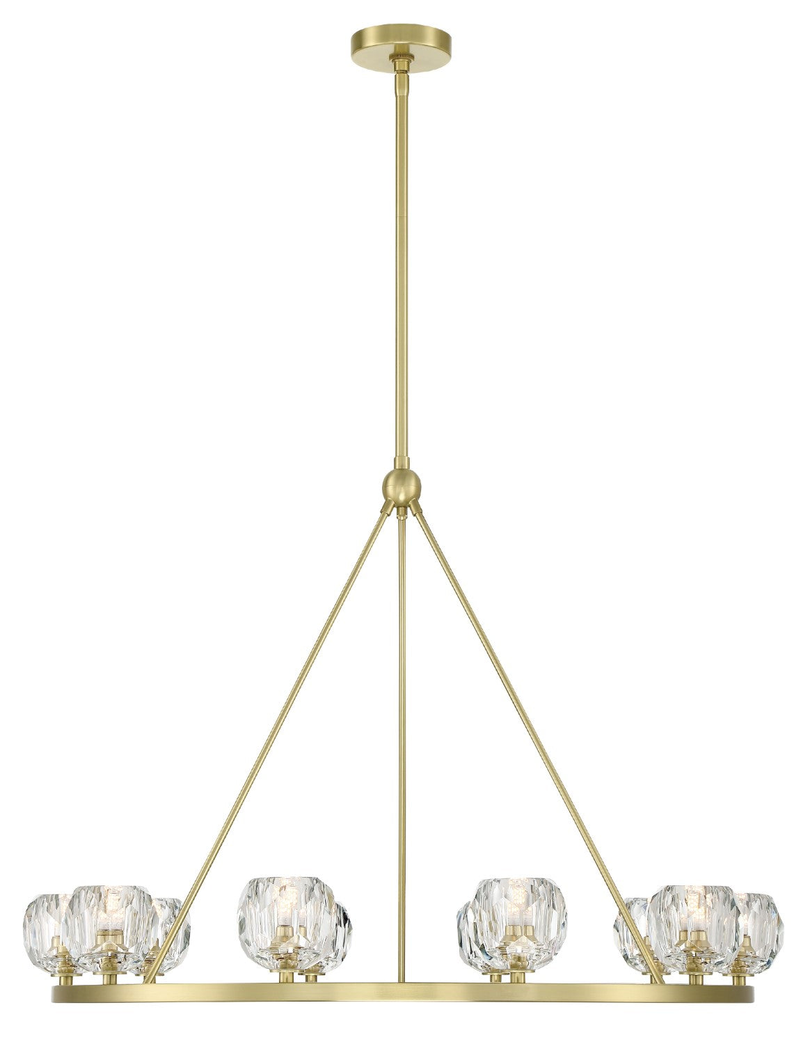 Crystorama ARA-10265-SB Aragon 10 Light Chandelier - Soft Brass