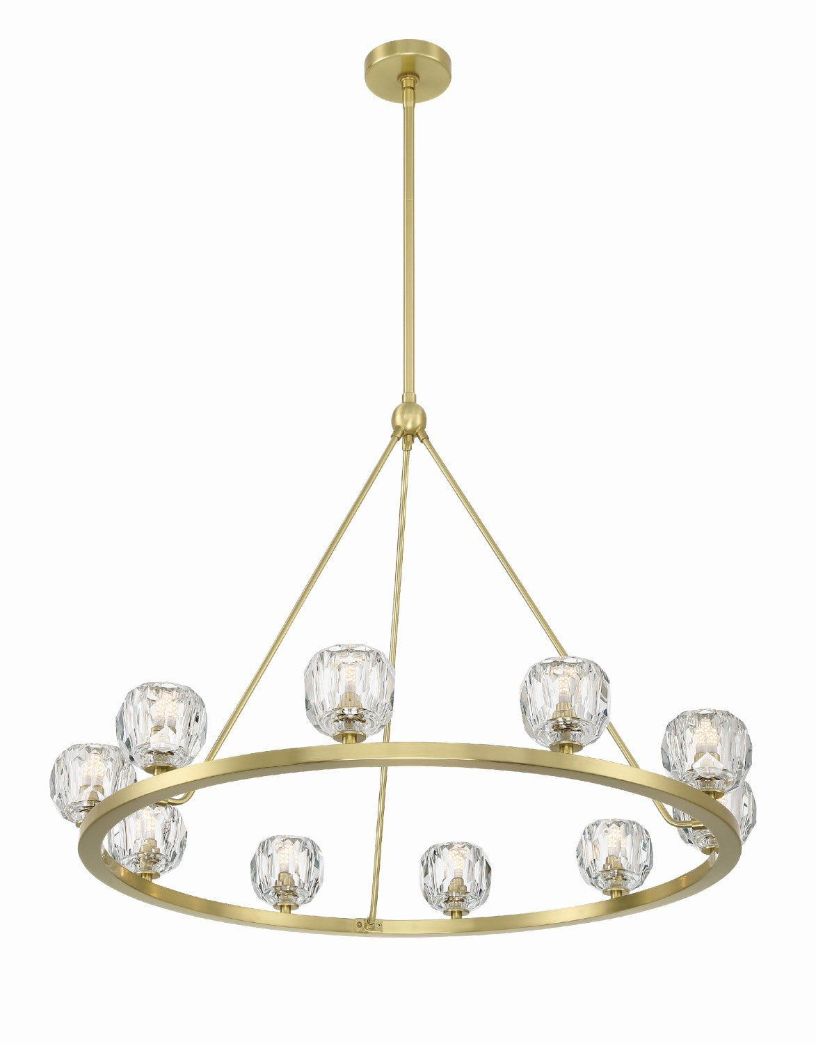 Crystorama ARA-10265-SB Aragon 10 Light Chandelier - Soft Brass