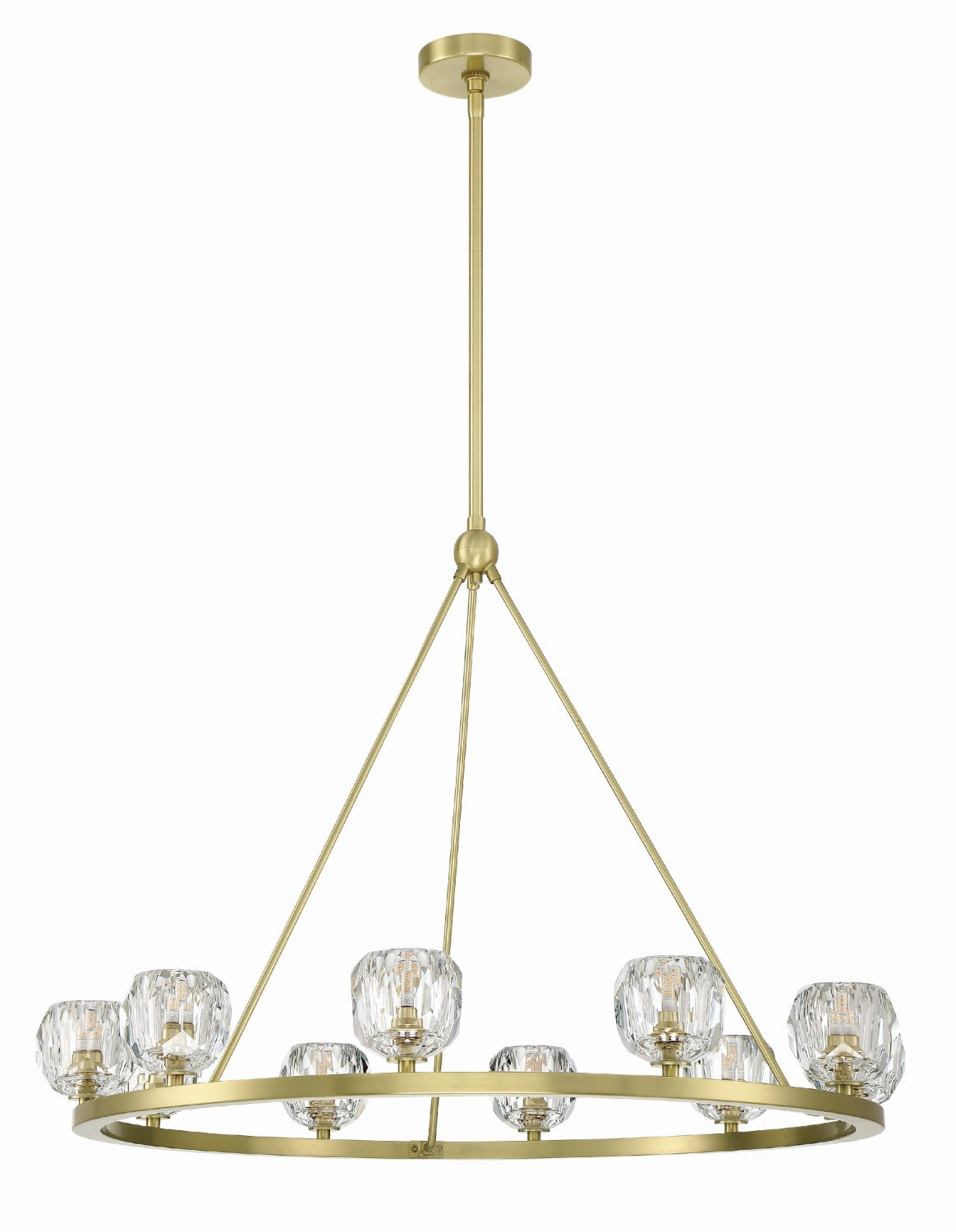 Crystorama ARA-10265-SB Aragon 10 Light Chandelier - Soft Brass