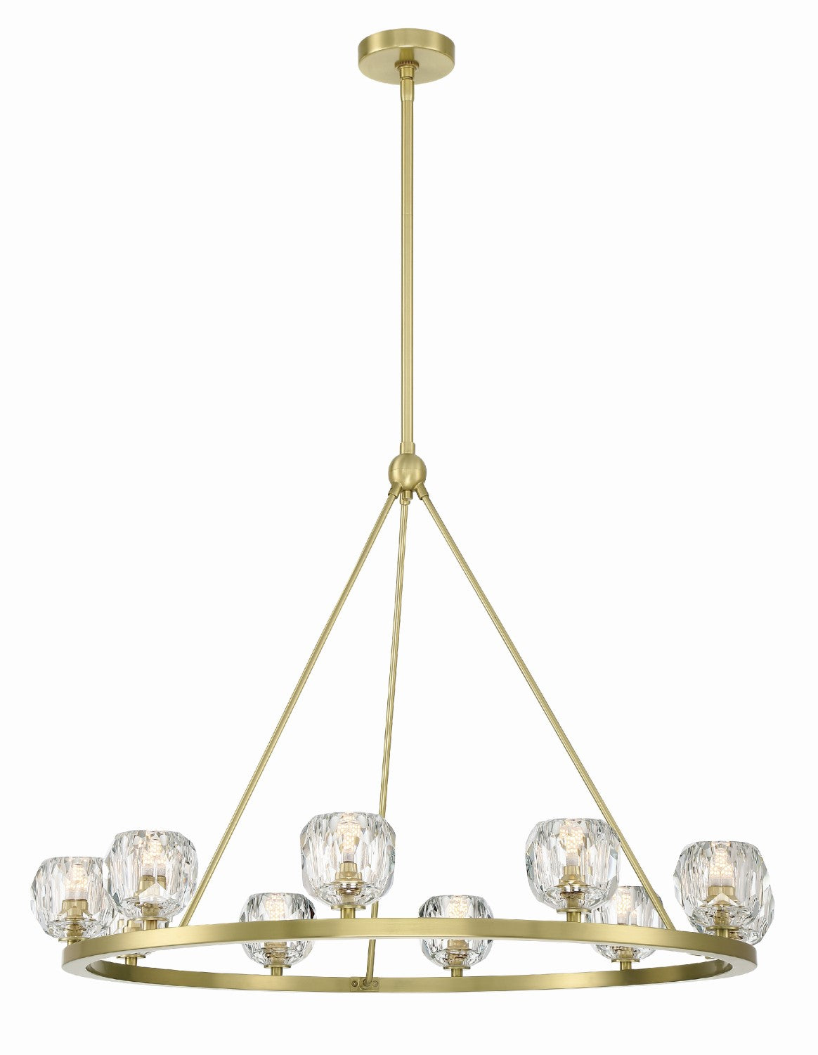 Crystorama ARA-10265-SB Aragon 10 Light Chandelier - Soft Brass