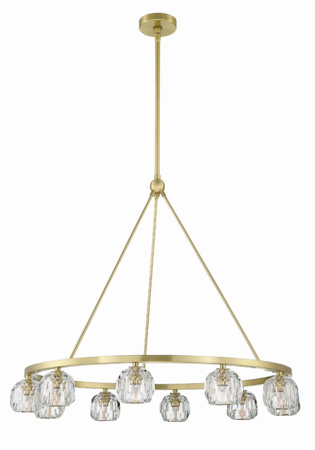 Crystorama ARA-10265-SB Aragon 10 Light Chandelier - Soft Brass