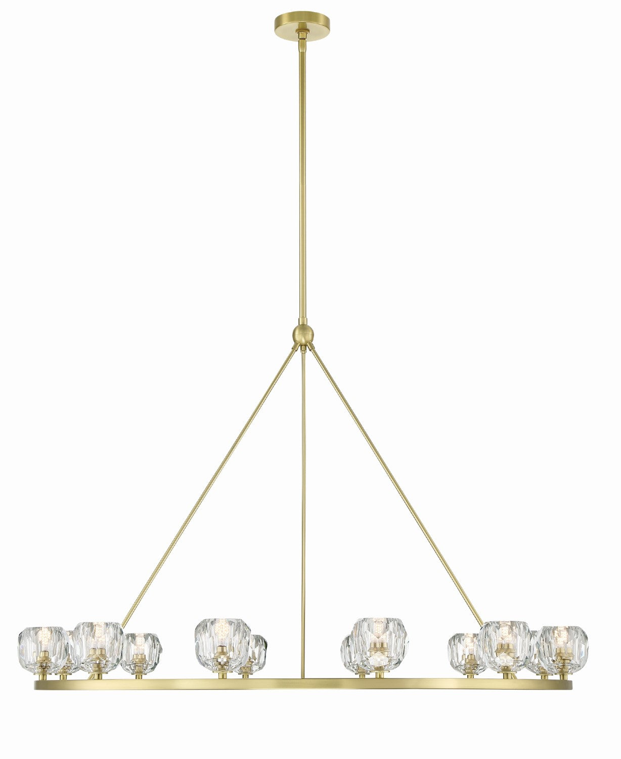Crystorama ARA-10266-SB Aragon 12 Light Chandelier - Soft Brass