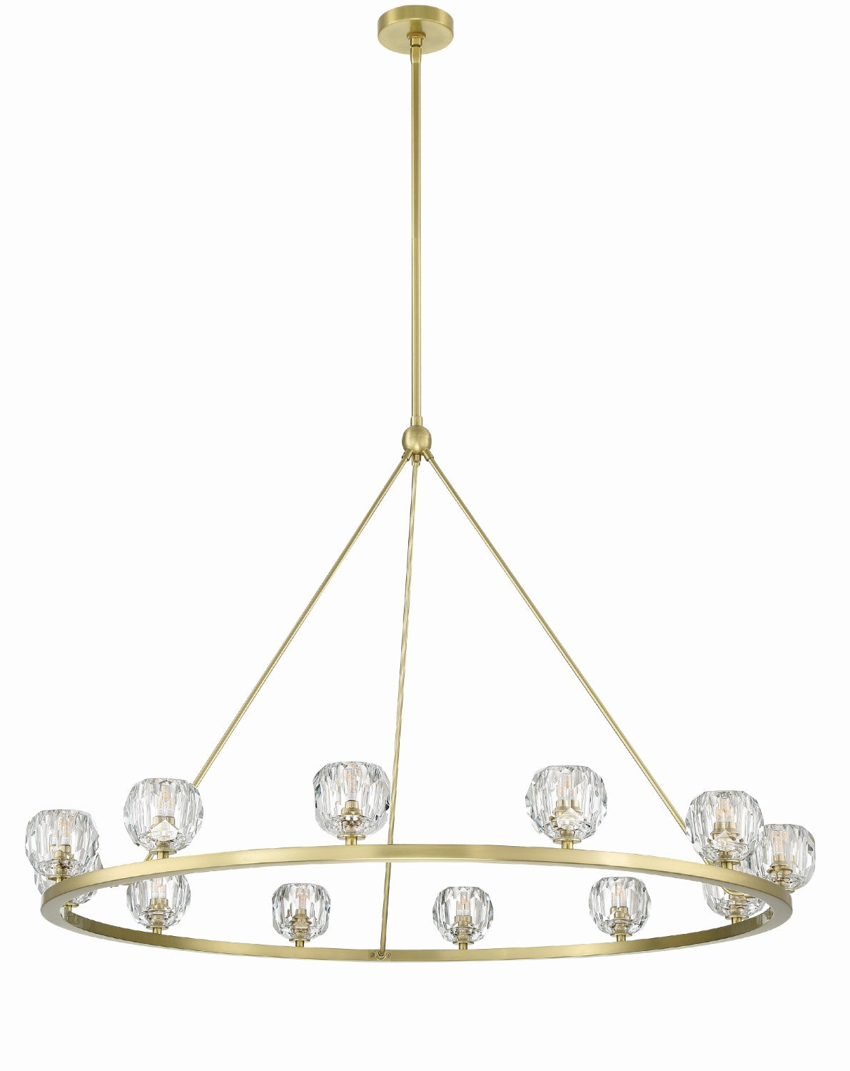 Crystorama ARA-10266-SB Aragon 12 Light Chandelier - Soft Brass