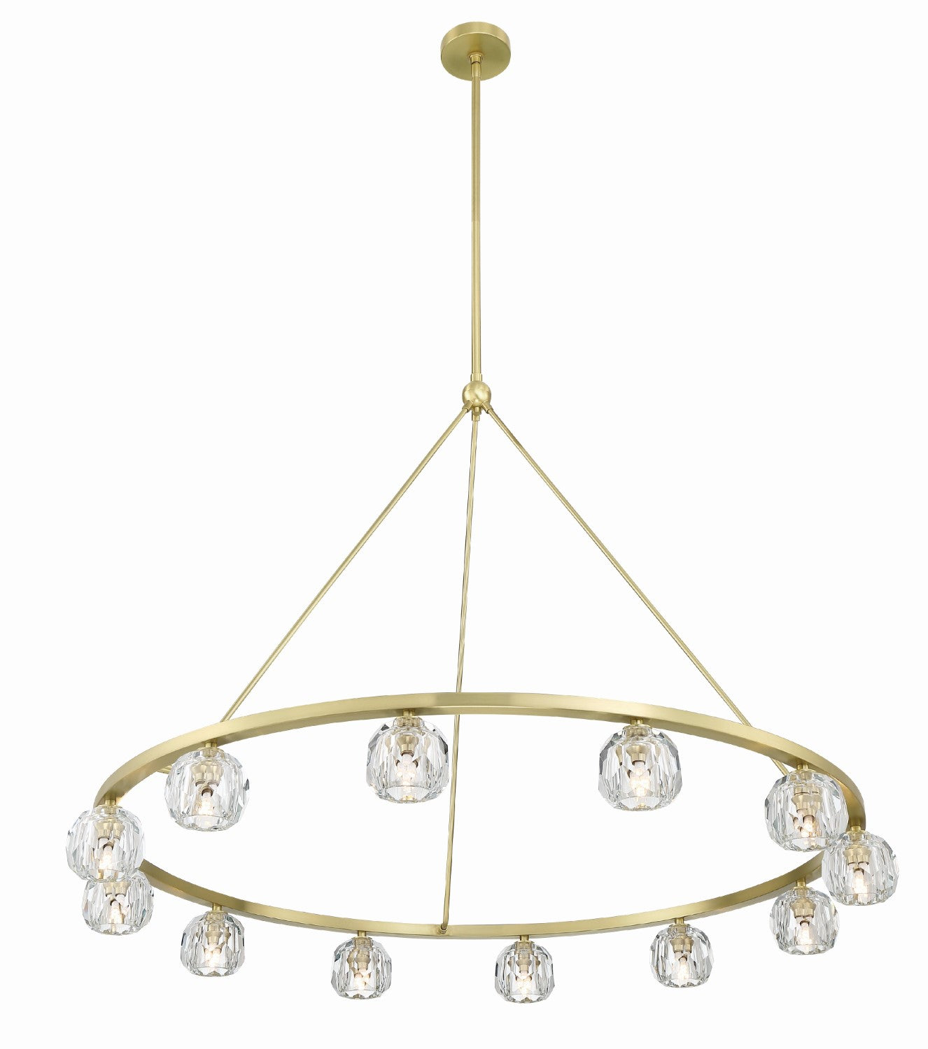 Crystorama ARA-10266-SB Aragon 12 Light Chandelier - Soft Brass