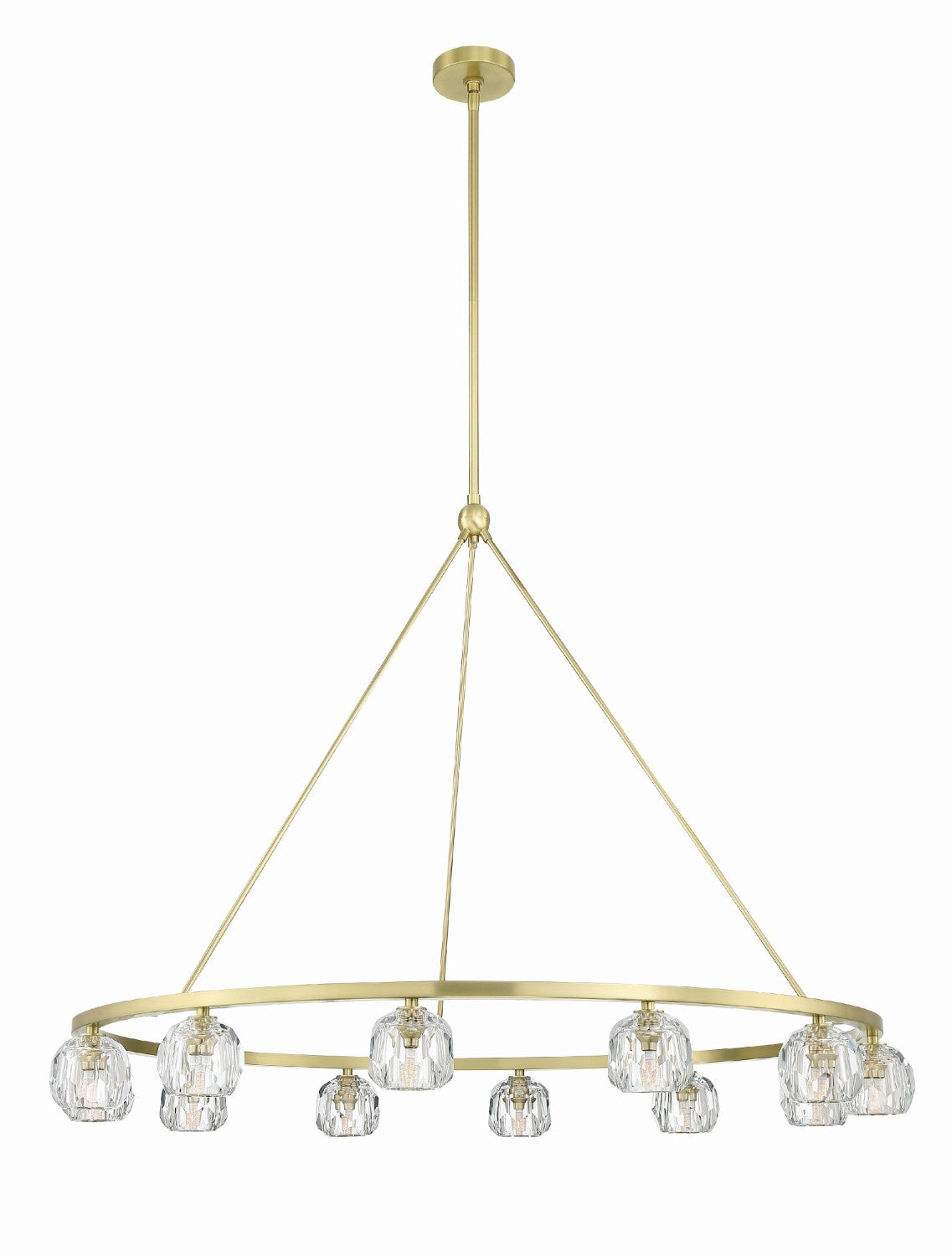 Crystorama ARA-10266-SB Aragon 12 Light Chandelier - Soft Brass