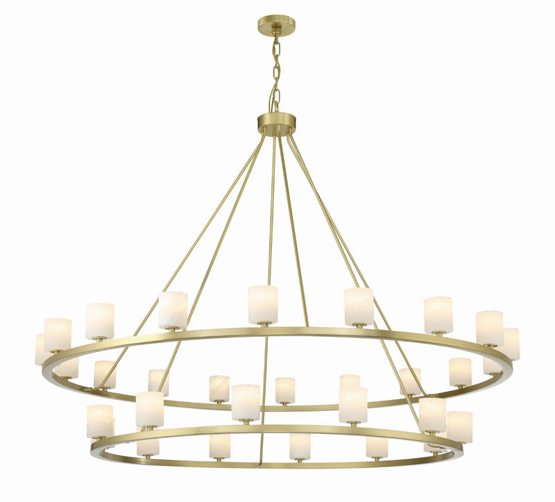 Crystorama ARA-10269-SB-ST Aragon 30 Light Chandelier - Soft Brass
