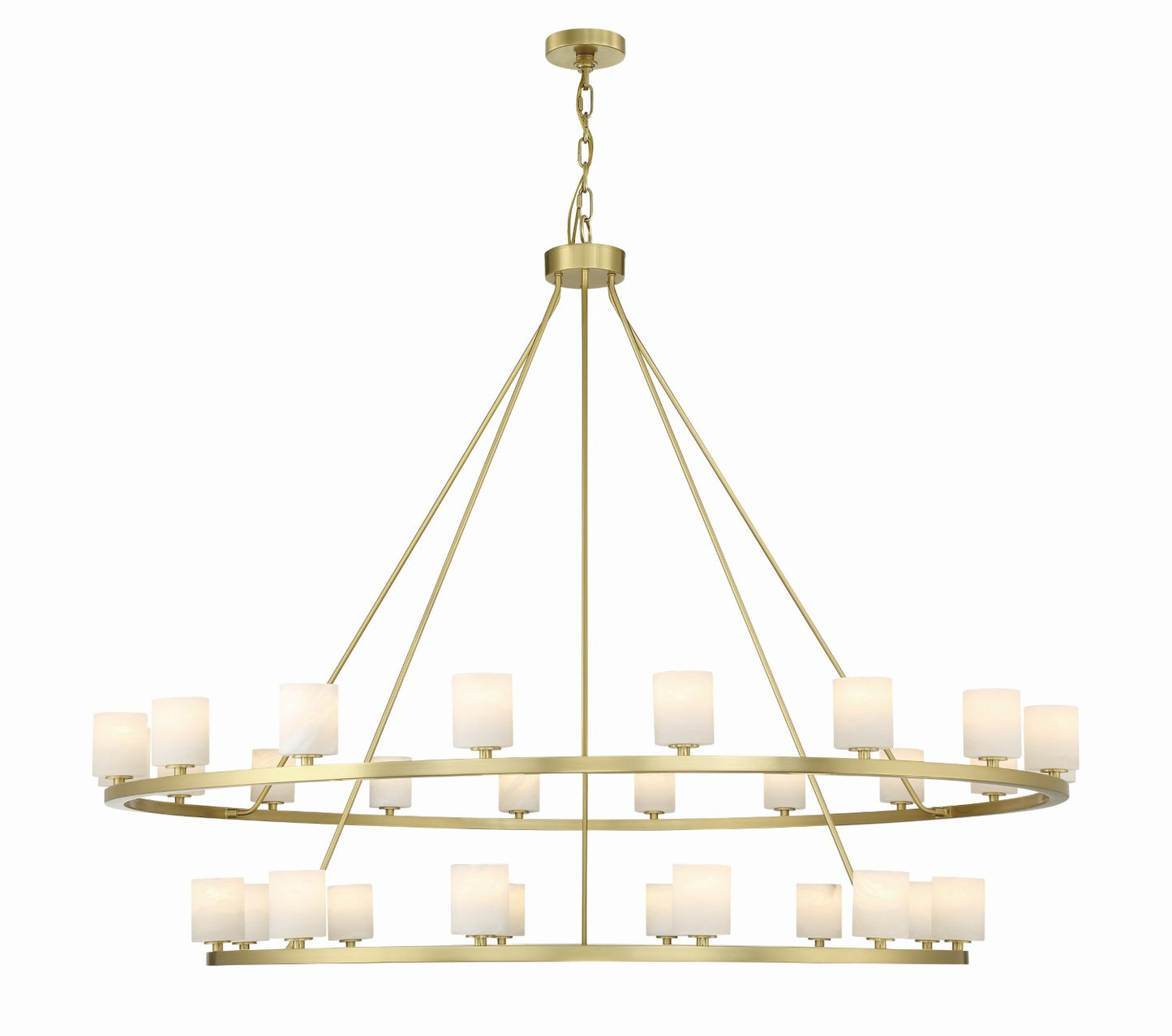 Crystorama ARA-10269-SB-ST Aragon 30 Light Chandelier - Soft Brass