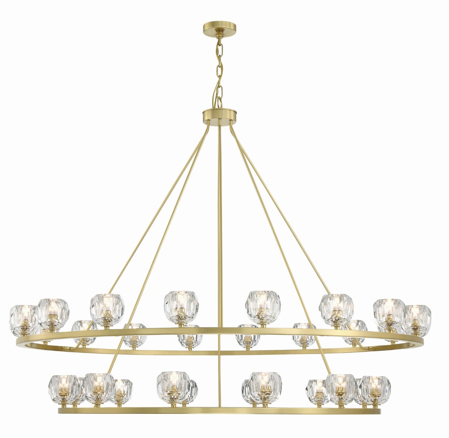 Crystorama ARA-10269-SB Aragon 30 Light Chandelier - Soft Brass