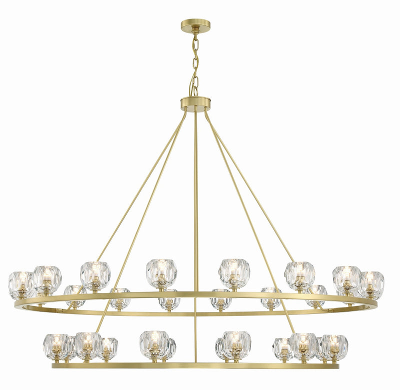 Crystorama ARA-10269-SB Aragon 30 Light Chandelier - Soft Brass