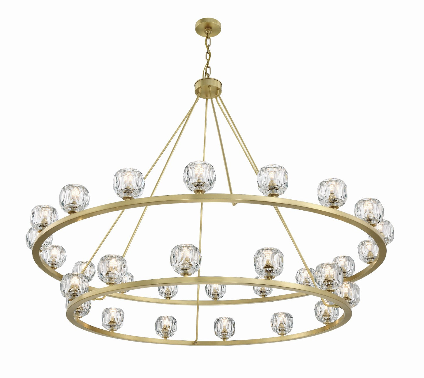 Crystorama ARA-10269-SB Aragon 30 Light Chandelier - Soft Brass
