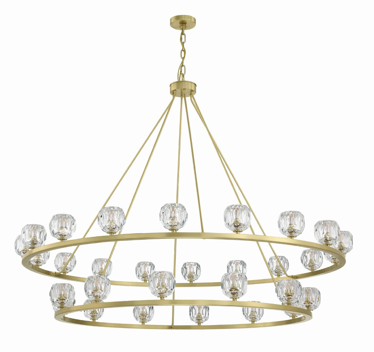Crystorama ARA-10269-SB Aragon 30 Light Chandelier - Soft Brass