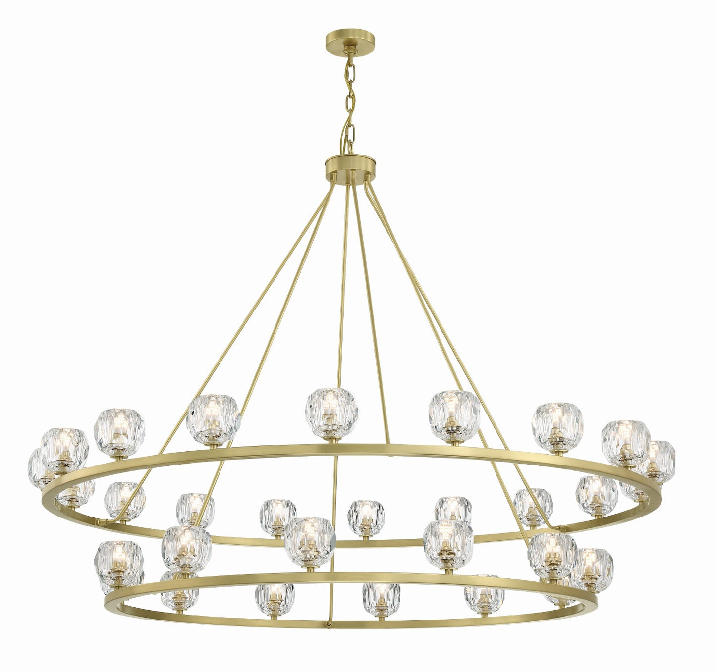 Crystorama ARA-10269-SB Aragon 30 Light Chandelier - Soft Brass