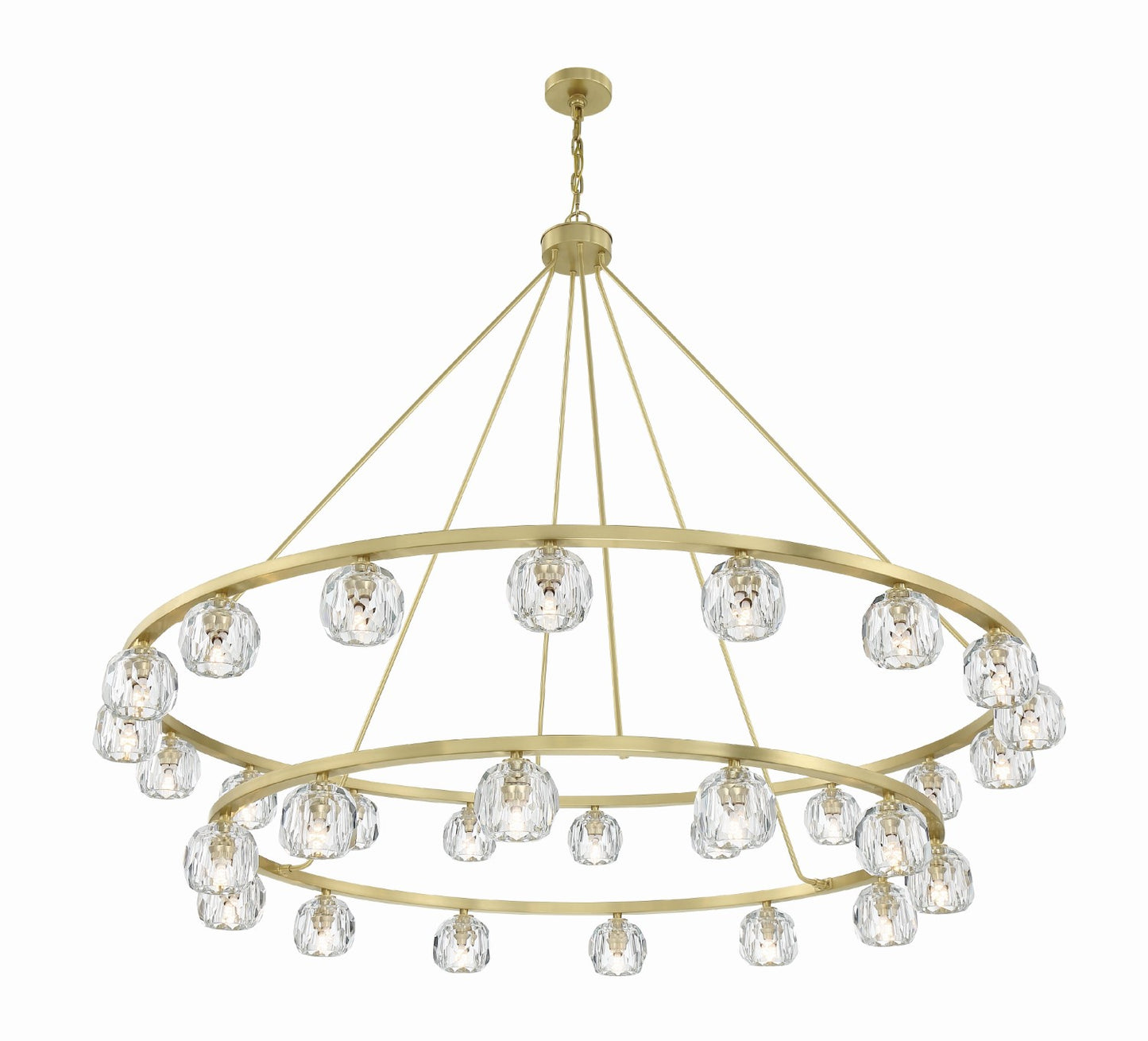 Crystorama ARA-10269-SB Aragon 30 Light Chandelier - Soft Brass