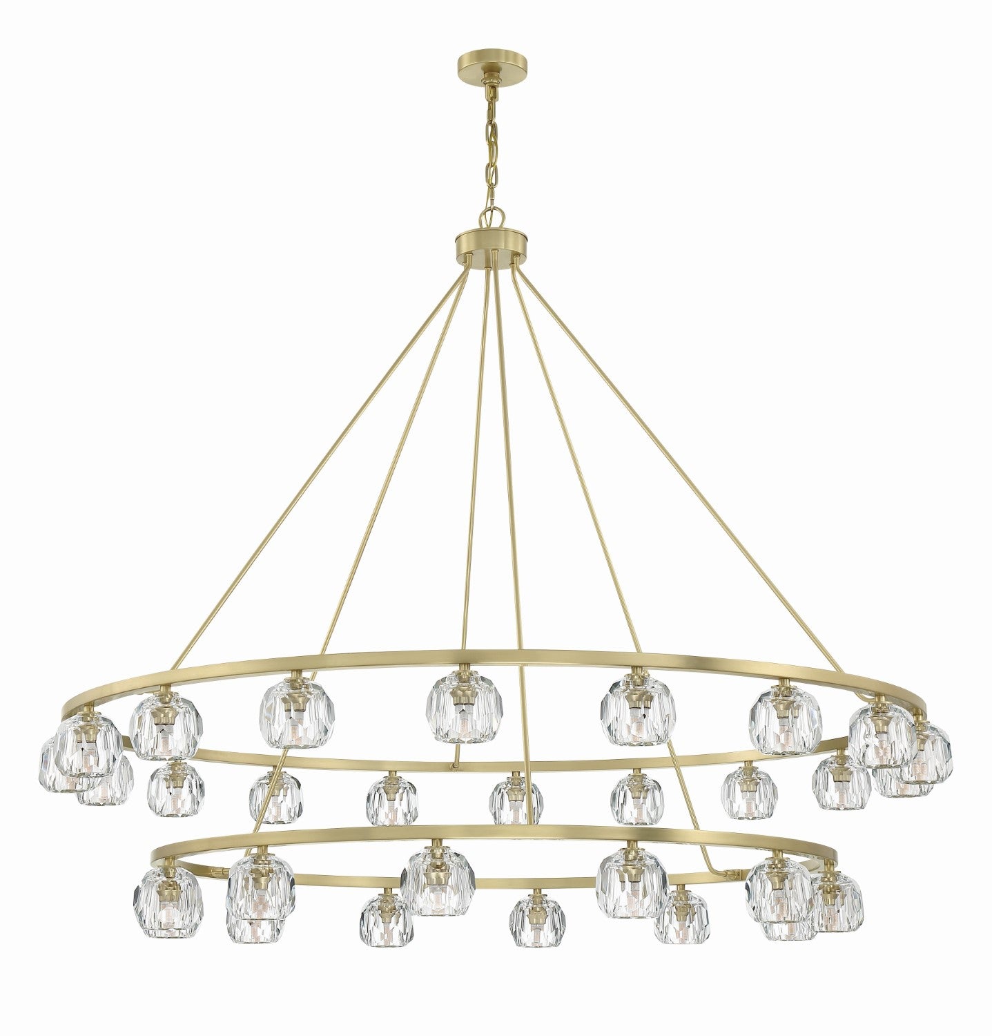 Crystorama ARA-10269-SB Aragon 30 Light Chandelier - Soft Brass