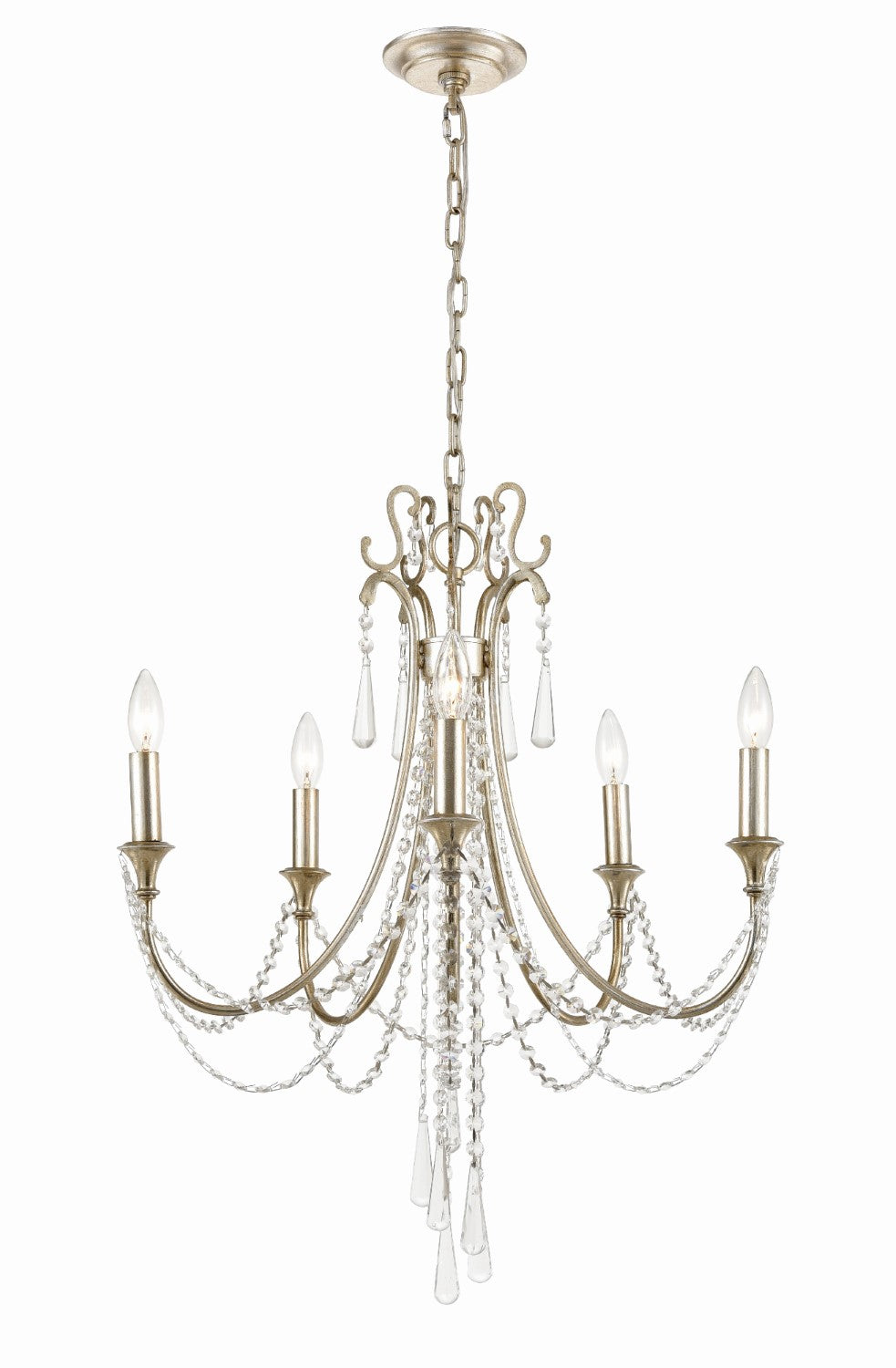 Crystorama ARC-1905-CL-MWP Arcadia 5 Light Chandelier