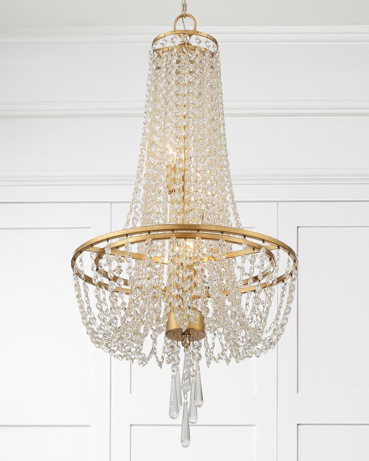Crystorama ARC-1907-CL-MWP Arcadia 4 Light Chandelier