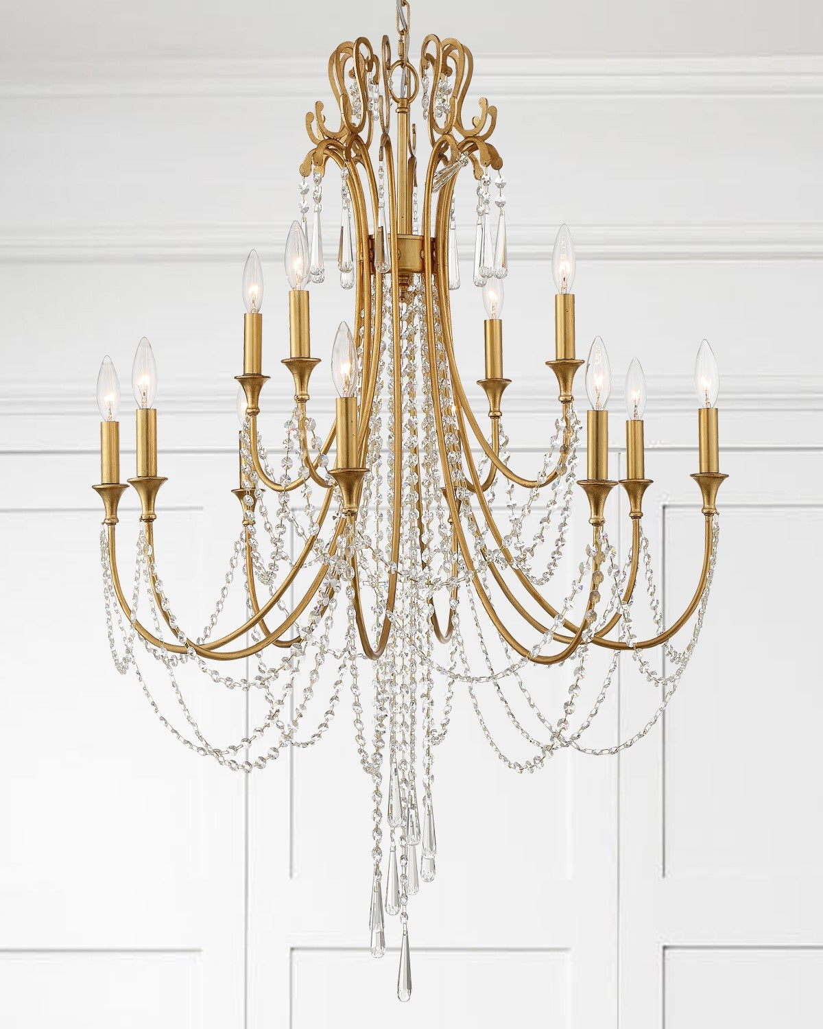 Crystorama ARC-1909-CL-MWP Arcadia 12 Light Chandelier