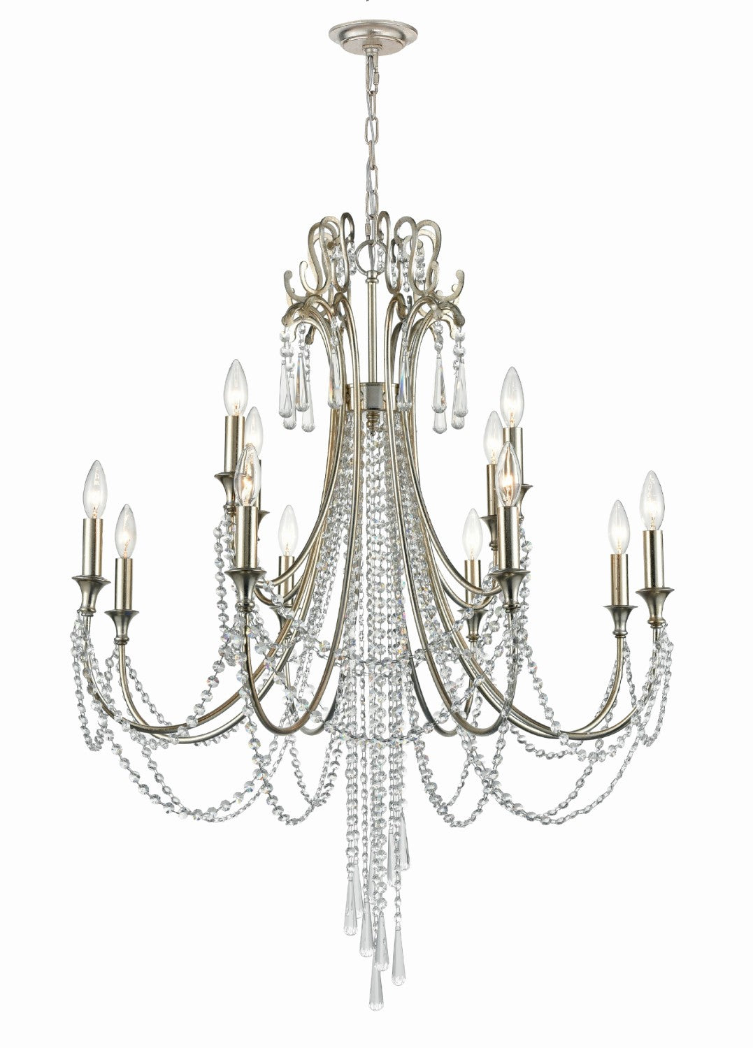 Crystorama ARC-1909-CL-MWP Arcadia 12 Light Chandelier