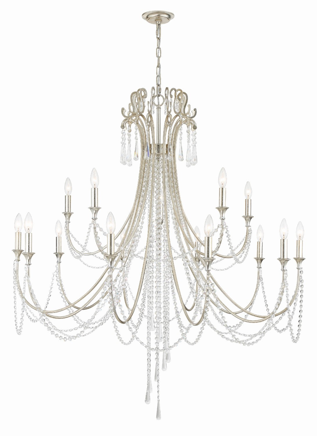 Crystorama ARC-1919-CL-MWP Arcadia 15 Light Chandelier