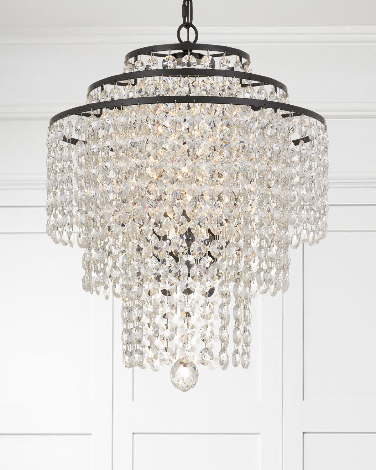 Crystorama ARI-304-CL-MWP Arielle 4 Light Chandelier