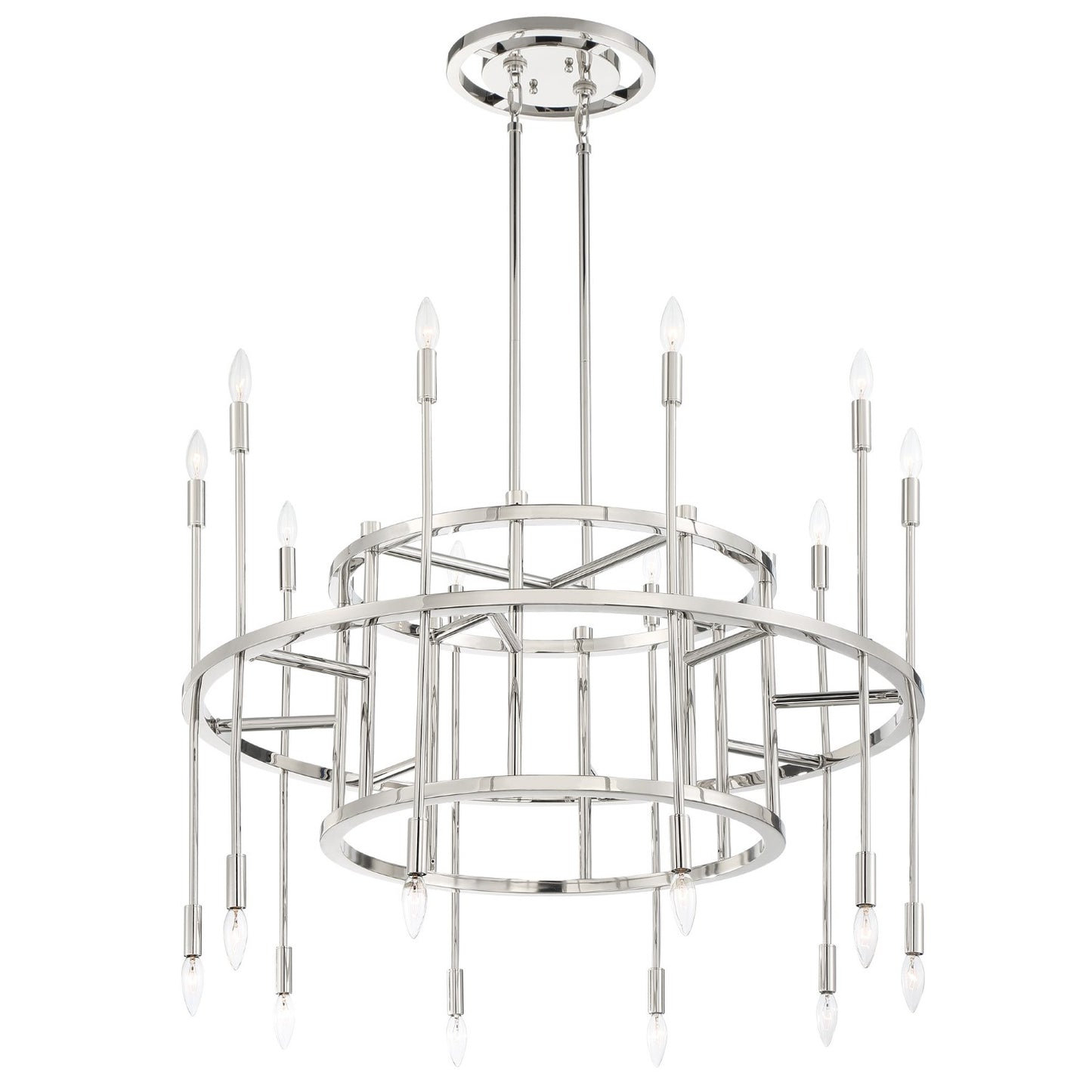 Crystorama ARS-B4020-PN Aries 20 Light Chandelier - Polished Nickel