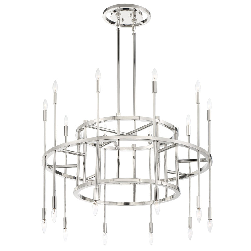 Crystorama ARS-B4020-PN Aries 20 Light Chandelier - Polished Nickel