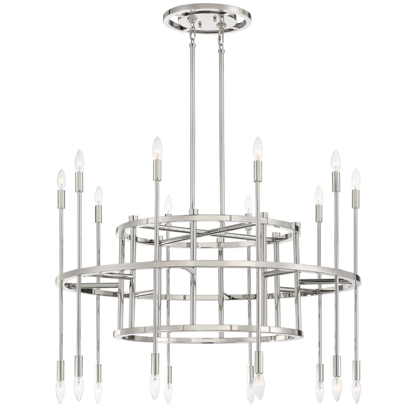 Crystorama ARS-B4020-PN Aries 20 Light Chandelier - Polished Nickel
