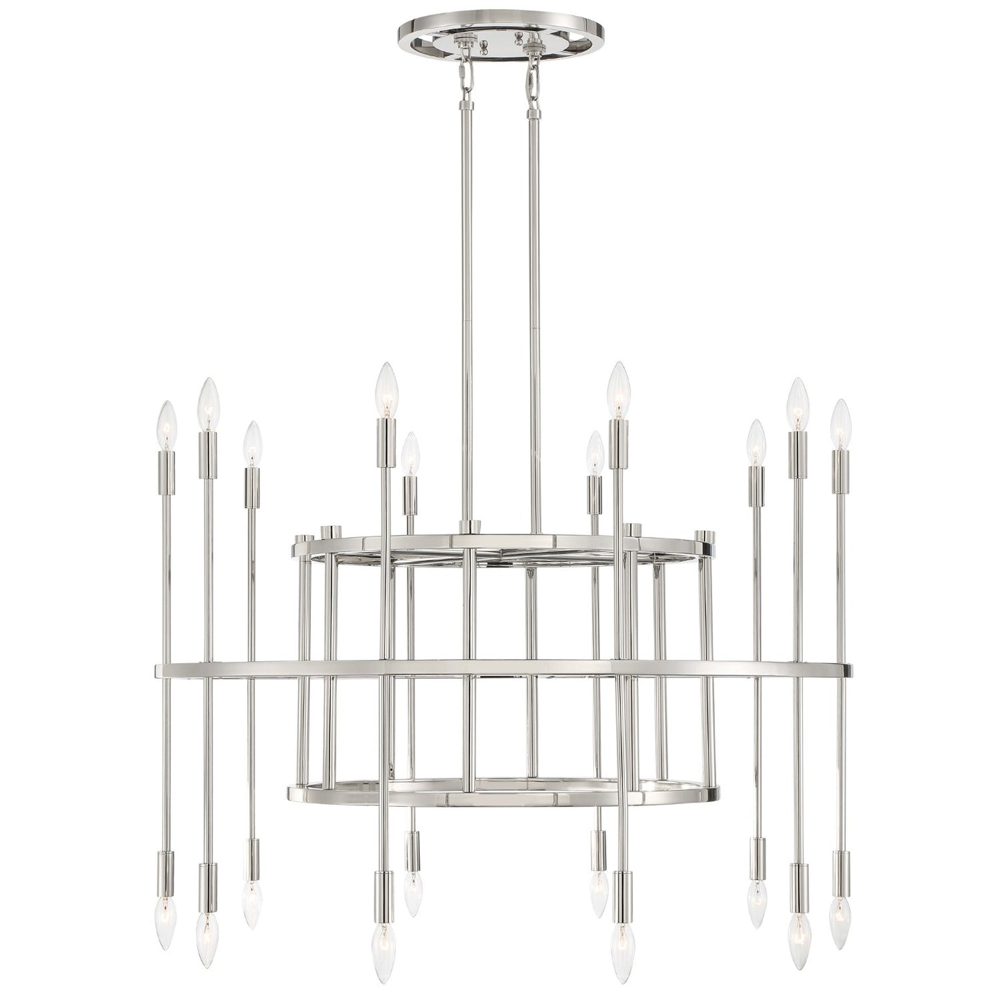 Crystorama ARS-B4020-PN Aries 20 Light Chandelier - Polished Nickel