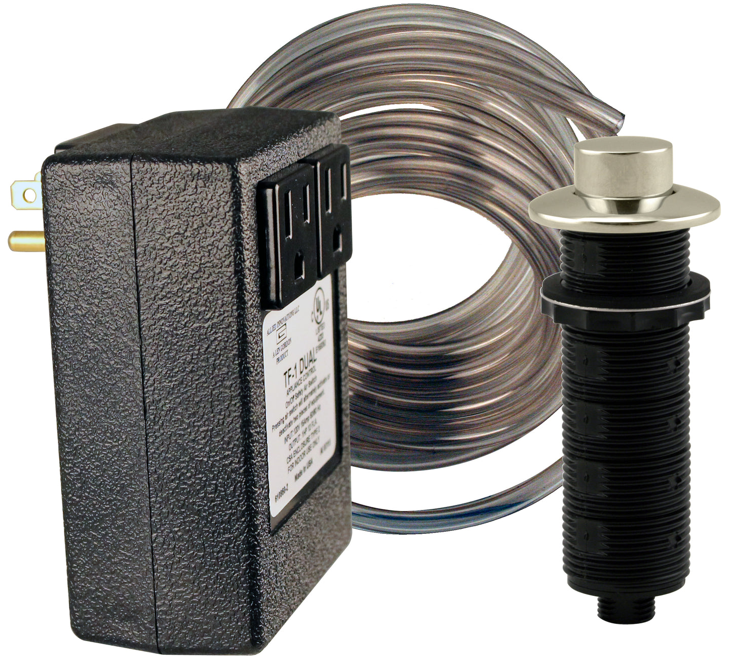 Westbrass ASB-2RB3 Raised Button Disposal Air Switch  Dual Outlet Control Box