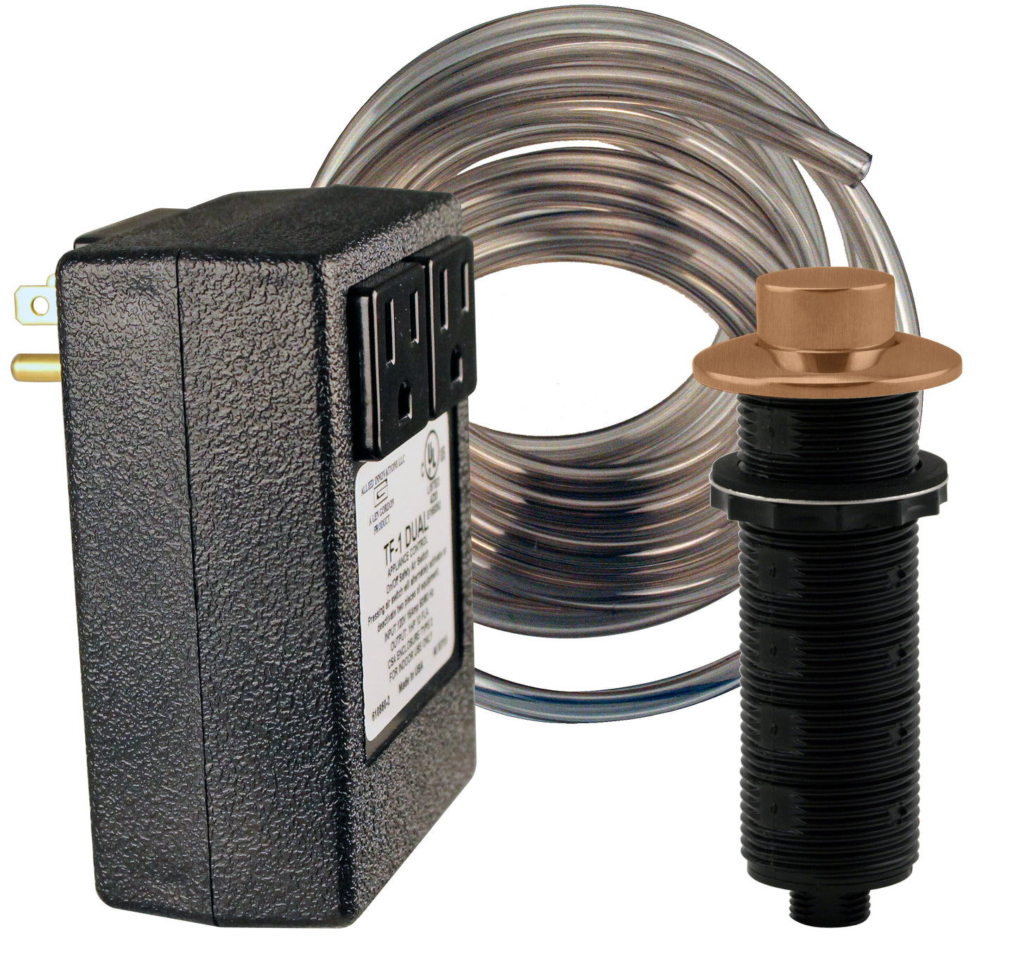 Westbrass ASB-2RB3 Raised Button Disposal Air Switch  Dual Outlet Control Box