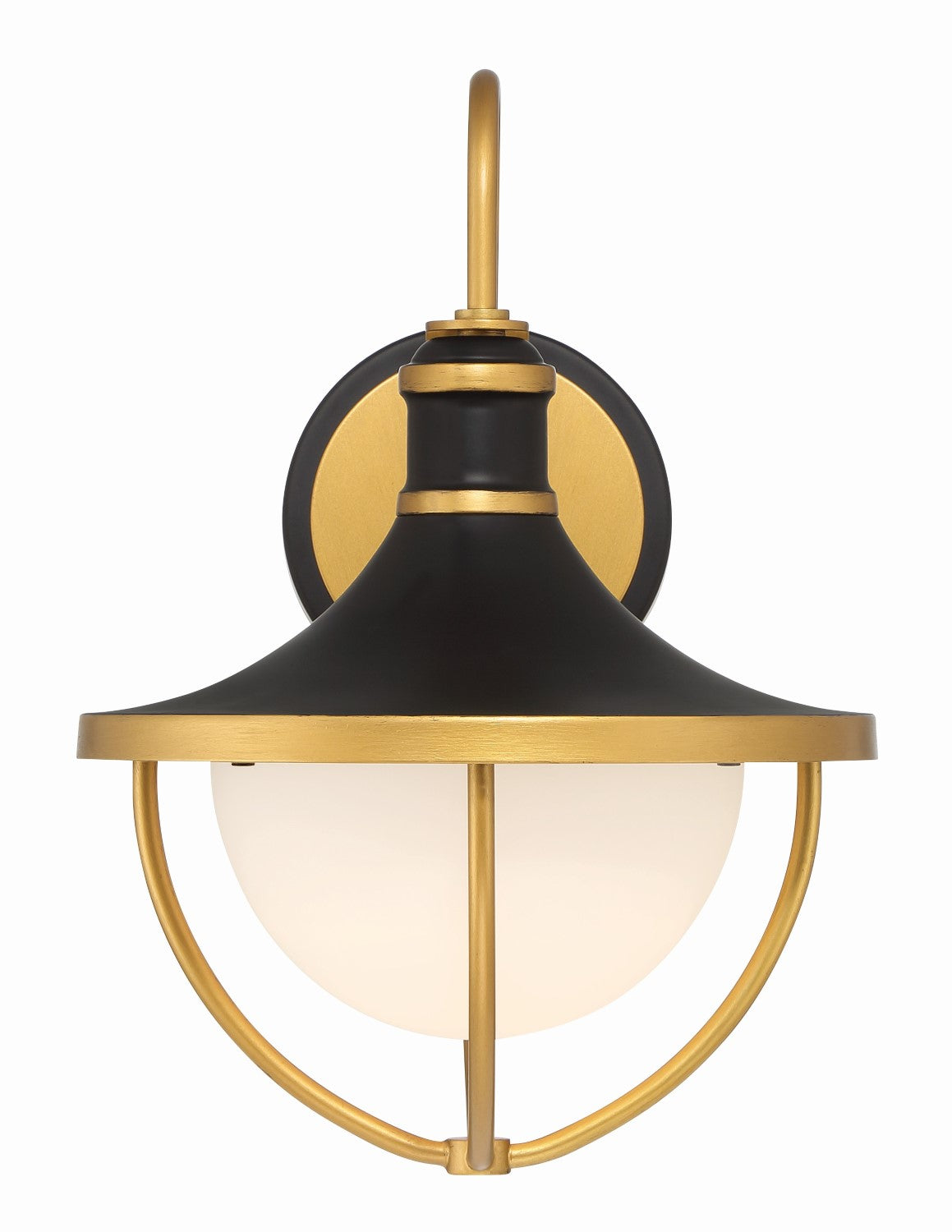 Crystorama ATL-701-MK-TG Atlas 1 Light Outdoor Sconce - Matte Black and Textured Gold