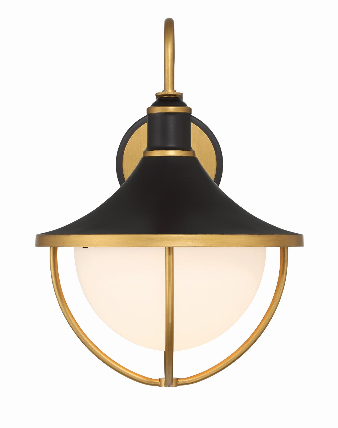Crystorama ATL-702-MK-TG Atlas 1 Light Outdoor Sconce - Matte Black and Textured Gold