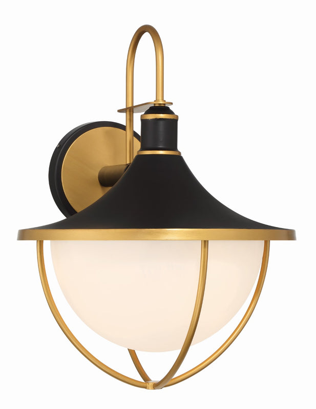 Crystorama ATL-703-MK-TG Atlas 3 Light Outdoor Sconce - Matte Black and Textured Gold