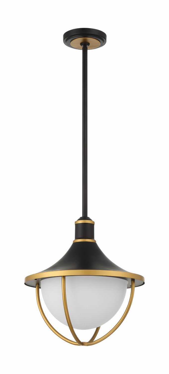 Crystorama ATL-705-MK-TG Atlas 3 Light Outdoor Pendant - Matte Black and Textured Gold