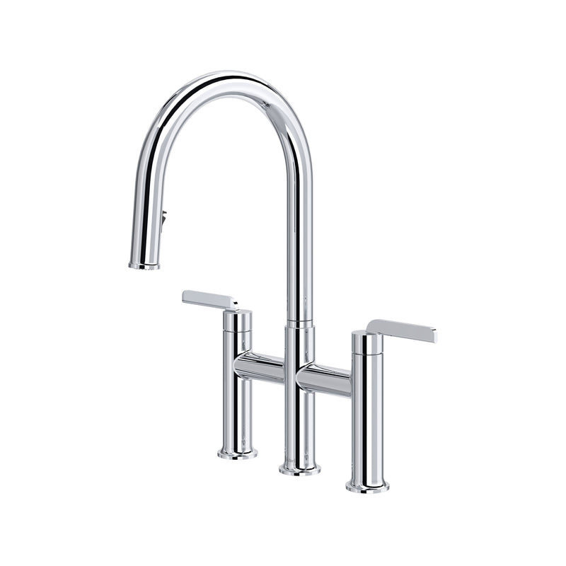 Riobel AU400 Authentica Bridge Pull-Down Kitchen Faucet With C-Spout