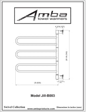 Load image into Gallery viewer, Amba J-B003 Swivel Jill Model 6 Bar Plug-In Towel Warmer