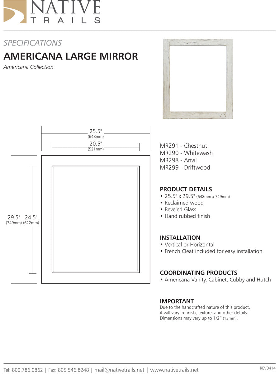 Native Trails MR29 Large Americana Mirror - Parent