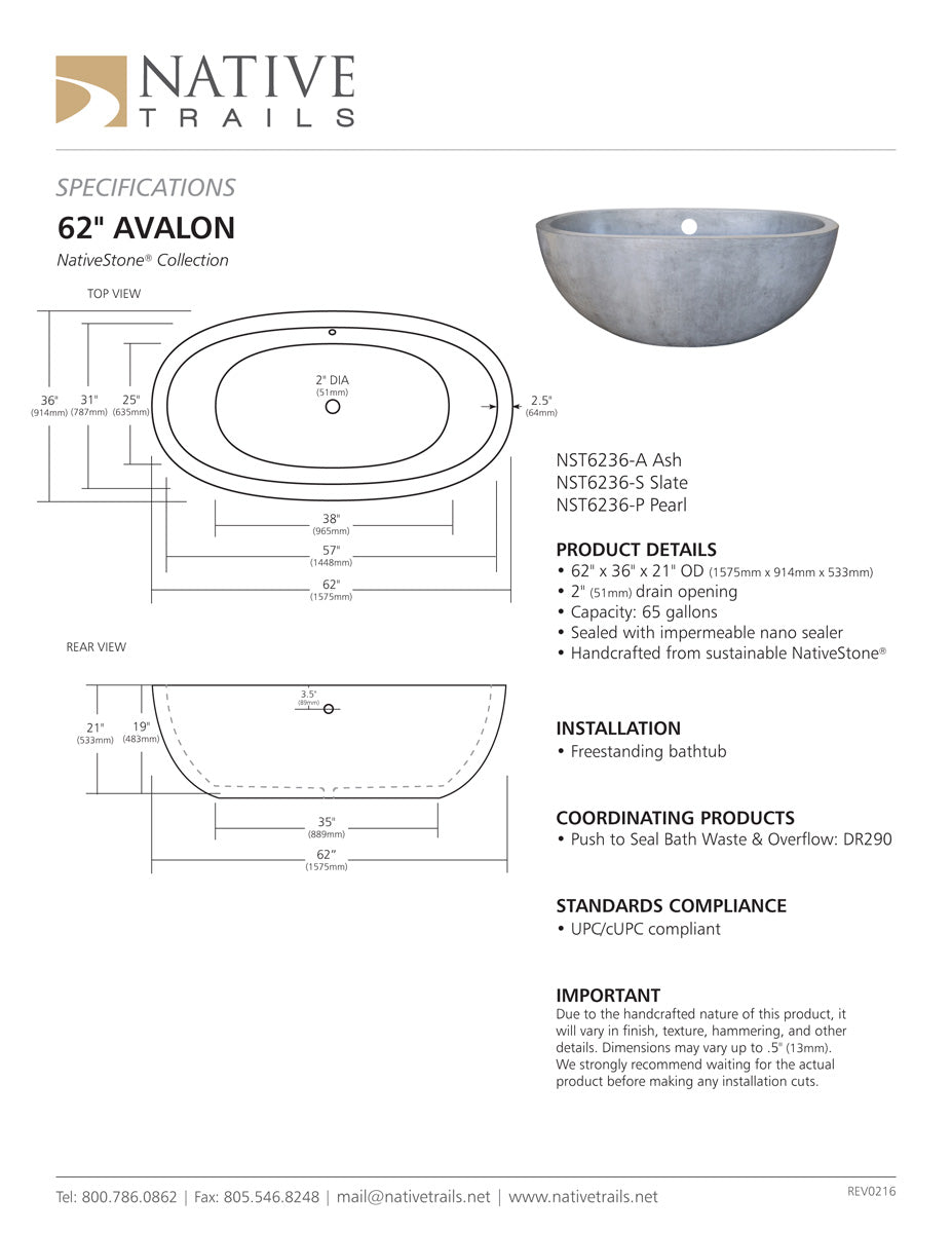 Native Trails NST6236 Avalon 62" - Parent