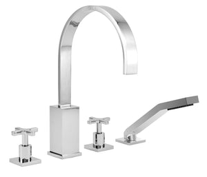 BARiL B27-1481-07-175 4-Piece Deck Mount Tub Filler With Hand Shower
