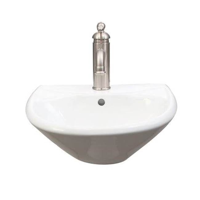 Barclay 4-3031WH Gair Wall Hung Basin 1 Faucet Hole  - White