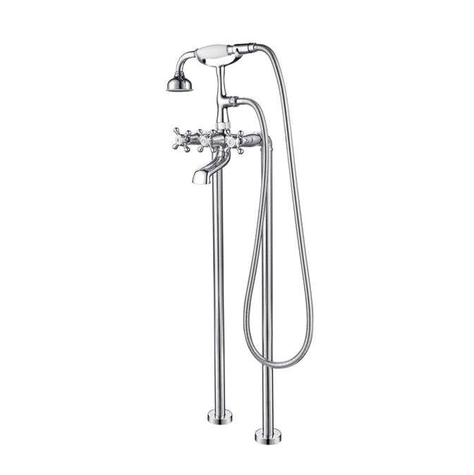 Barclay 4607-MC  Free Standing Tub Faucet With Hand Shower 6 Straight Body