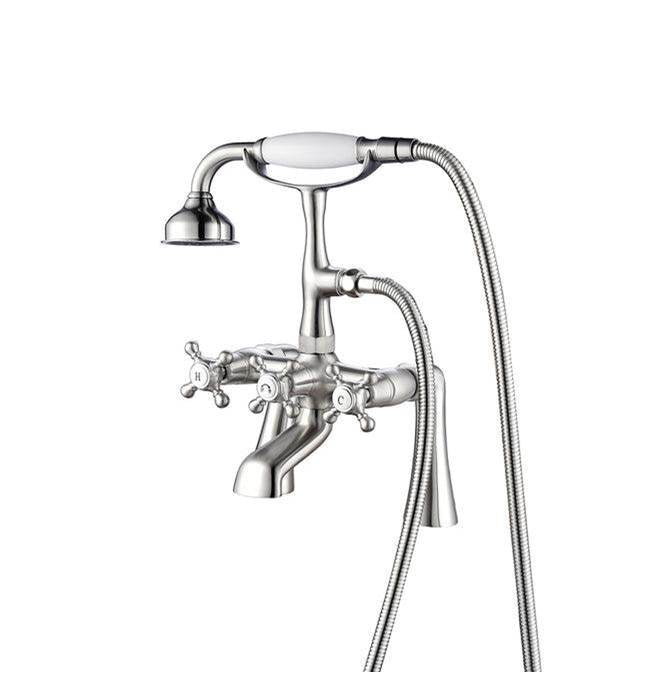 Barclay 4608-MC Deck Mount Filler With Hand Shower 6 Straight Body Cross Handles - Parent
