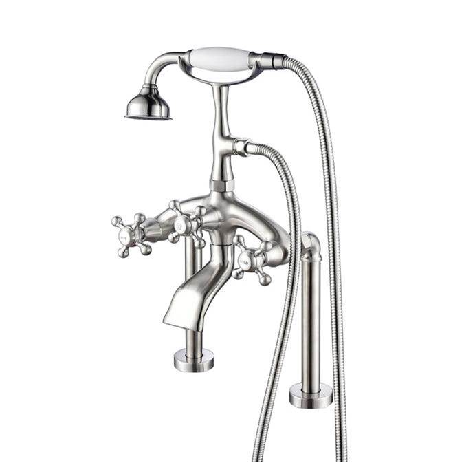Barclay 4613-MC Deck Mount Filler With Hand Shower 8 Curved Body Cross Handles - Parent