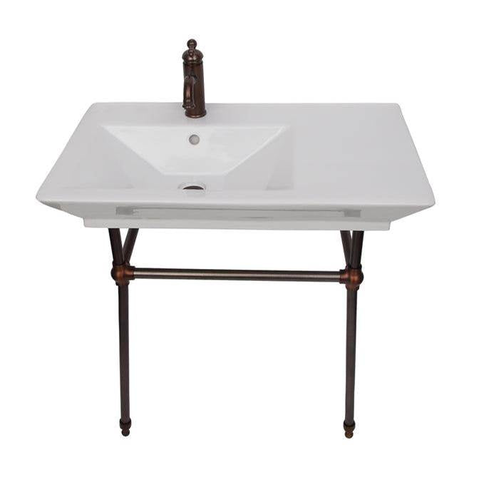 Barclay 962WH Opulence Console 31 - 1/2 Rectangle Bowl 8 Widespread