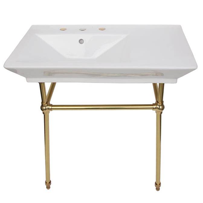 Barclay 962WH Opulence Console 31 - 1/2 Rectangle Bowl 8 Widespread
